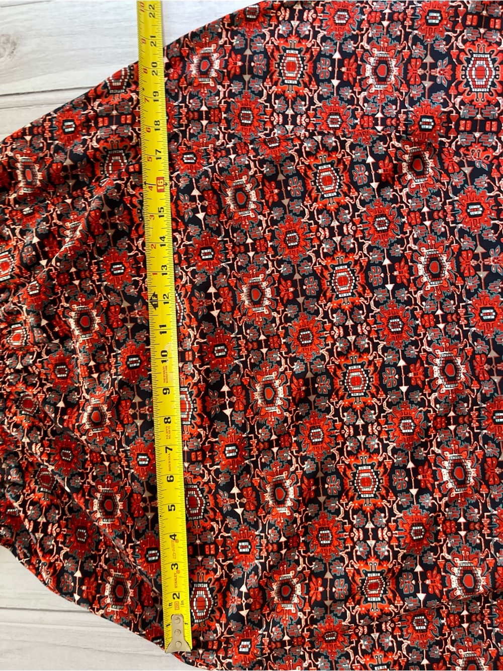 Women’s Athleta printed Martinique red blue faux wrap keyhole tie back. Small - Picture 16 of 16